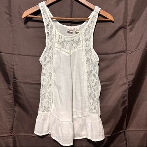 Mudd White Lace Tank Top
